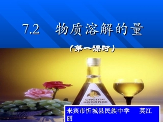 物质溶解的量(第一课时）