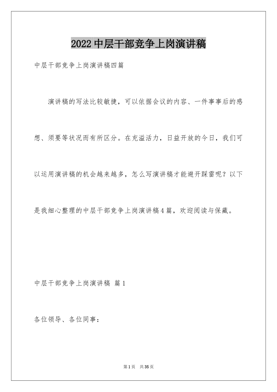 2024中层干部竞争上岗演讲稿_25_第1页