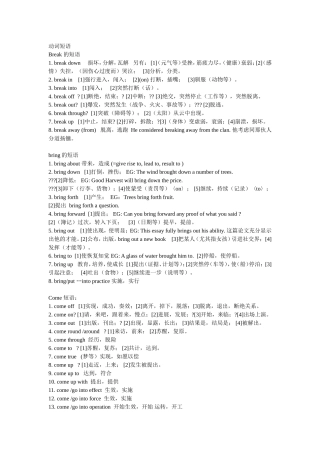 高中必背动词短语