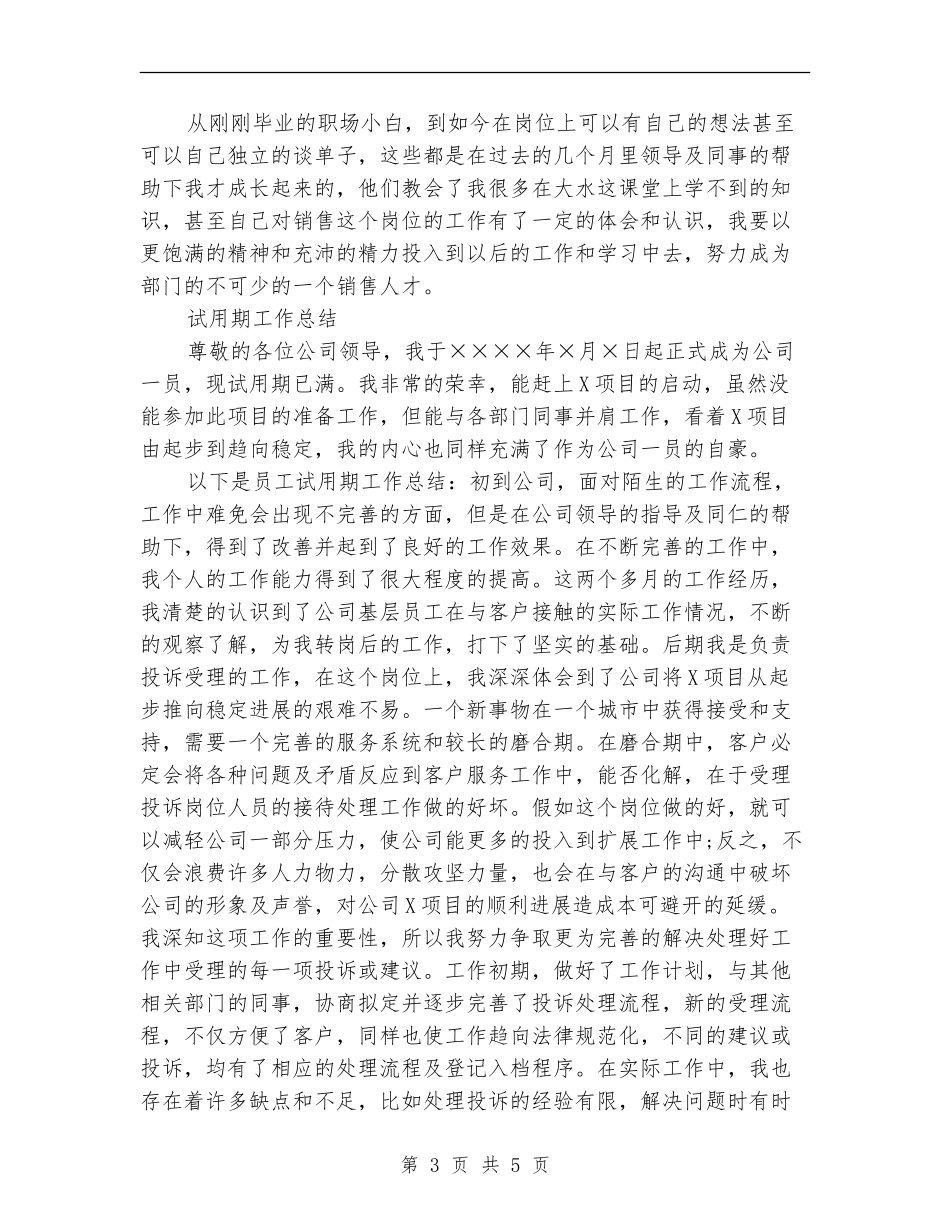2024年3月销售员试用期工作总结范文【新版】_第3页