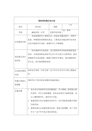 我的再发展行动计划