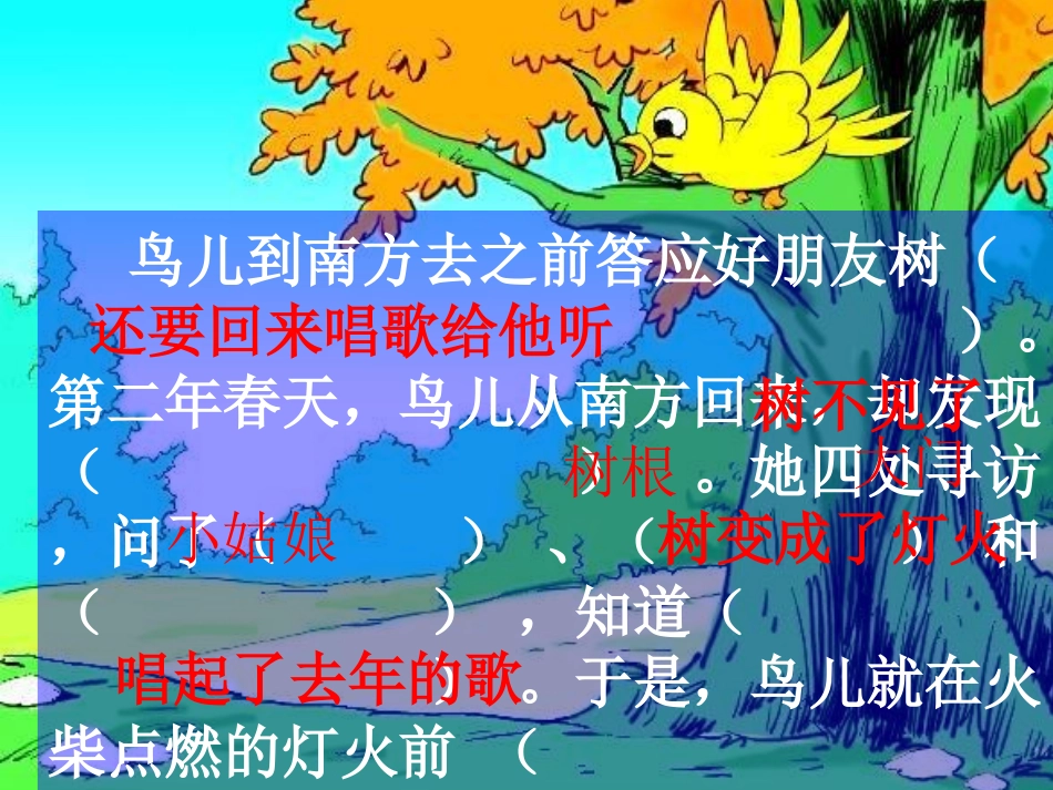 人教版小学四年级上册11课去年的树_第3页