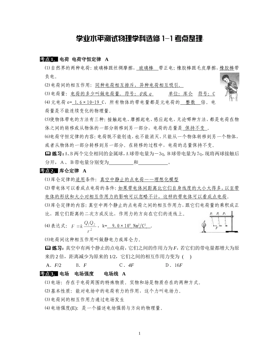 物理学业水平测试选修1-1考点[2][1]_第1页