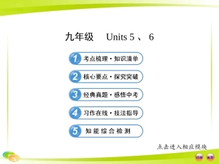2013版初中英语全程复习方略课件（教材复习案）九年级Units5、6（人教版）（共49张PPT）