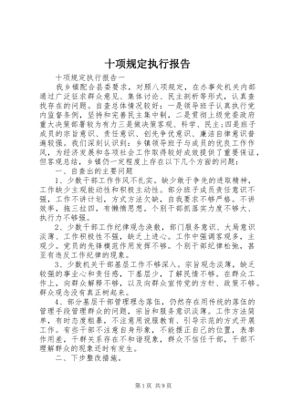 十项规定执行报告