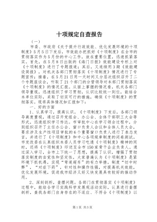 十项规定自查报告