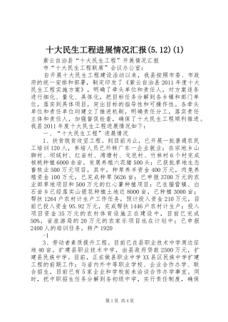 十大民生工程进展情况汇报(5.12)(1)