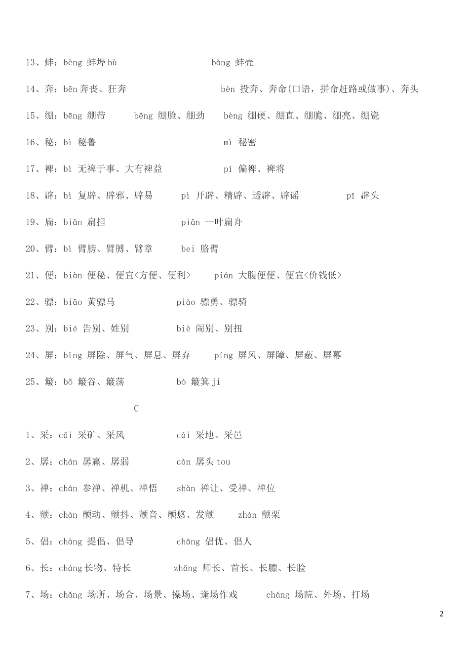 2014常见多音字归类大全_第2页