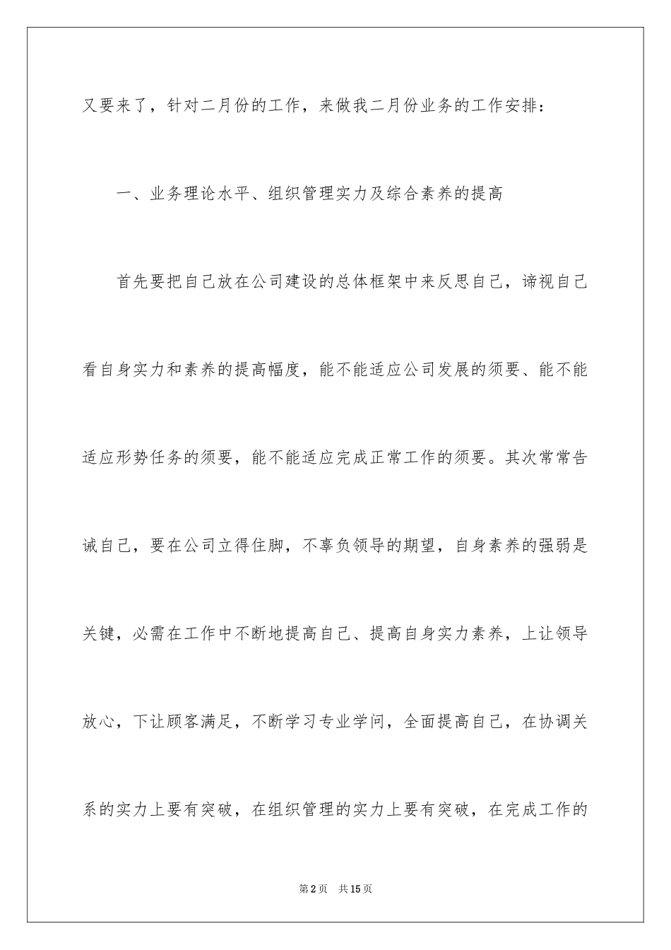 2024业务员二月份工作计划_第2页