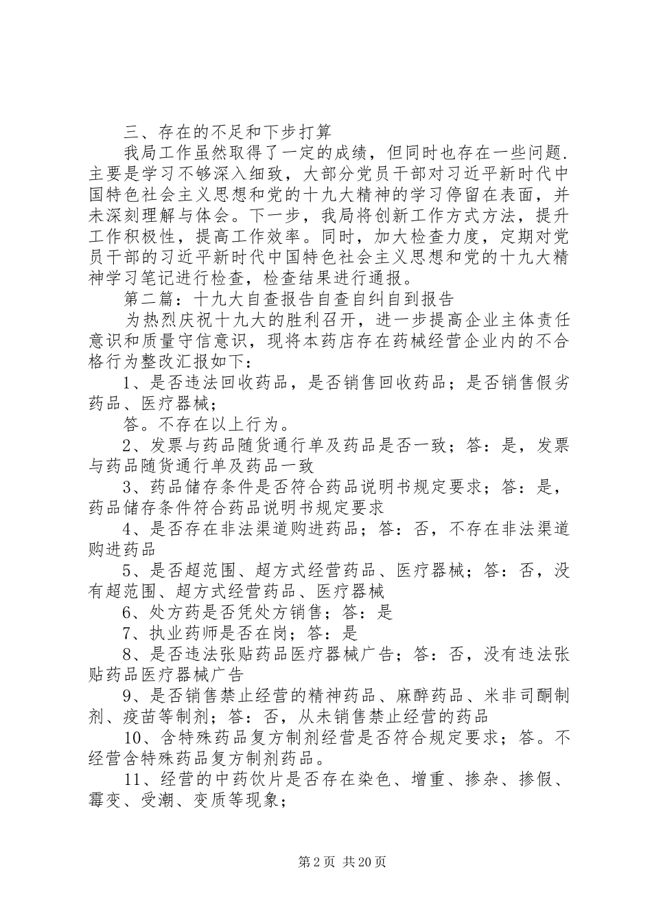 十九大自查报告_第2页