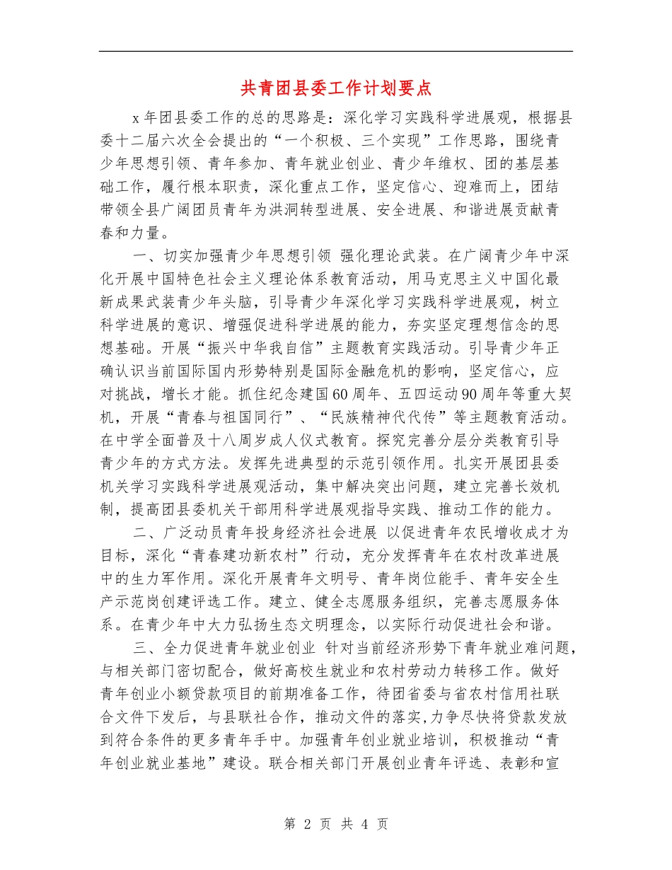 共青团县委工作计划要点_第2页