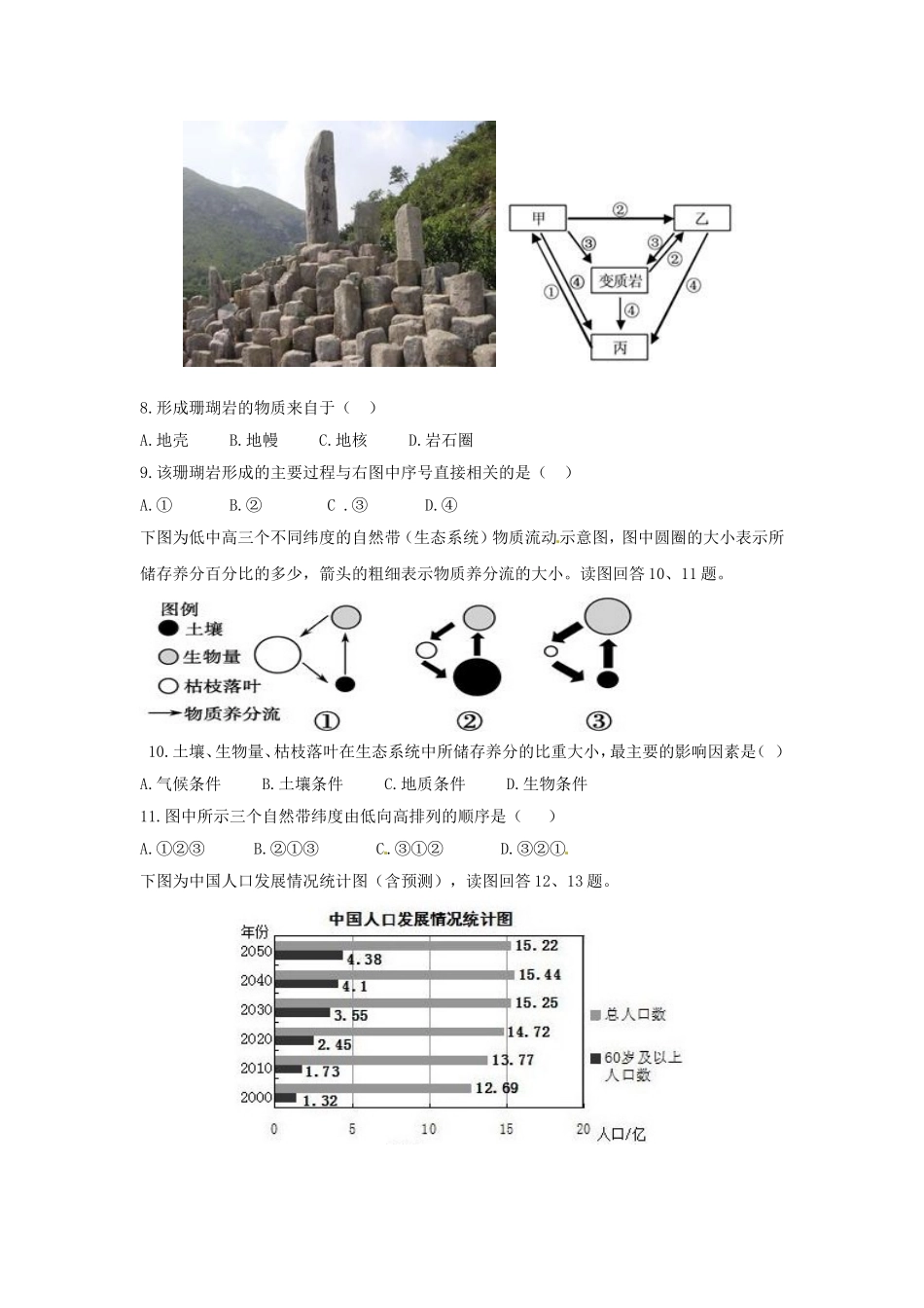 学考模拟测试卷（一）_第3页
