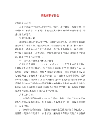 采购部新年计划 