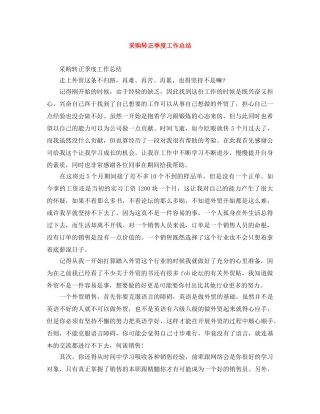 采购转正季度工作总结 