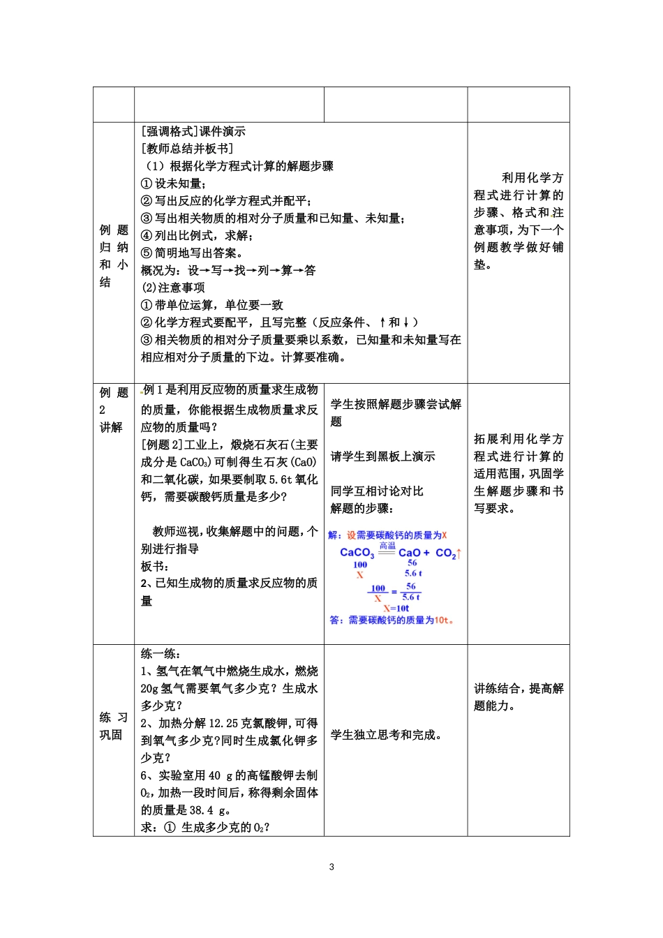 课题3利用化学方程式的简单计算（第1课时）南沙第一中学（周柳甜）_第3页