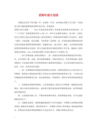采购年度计划表 