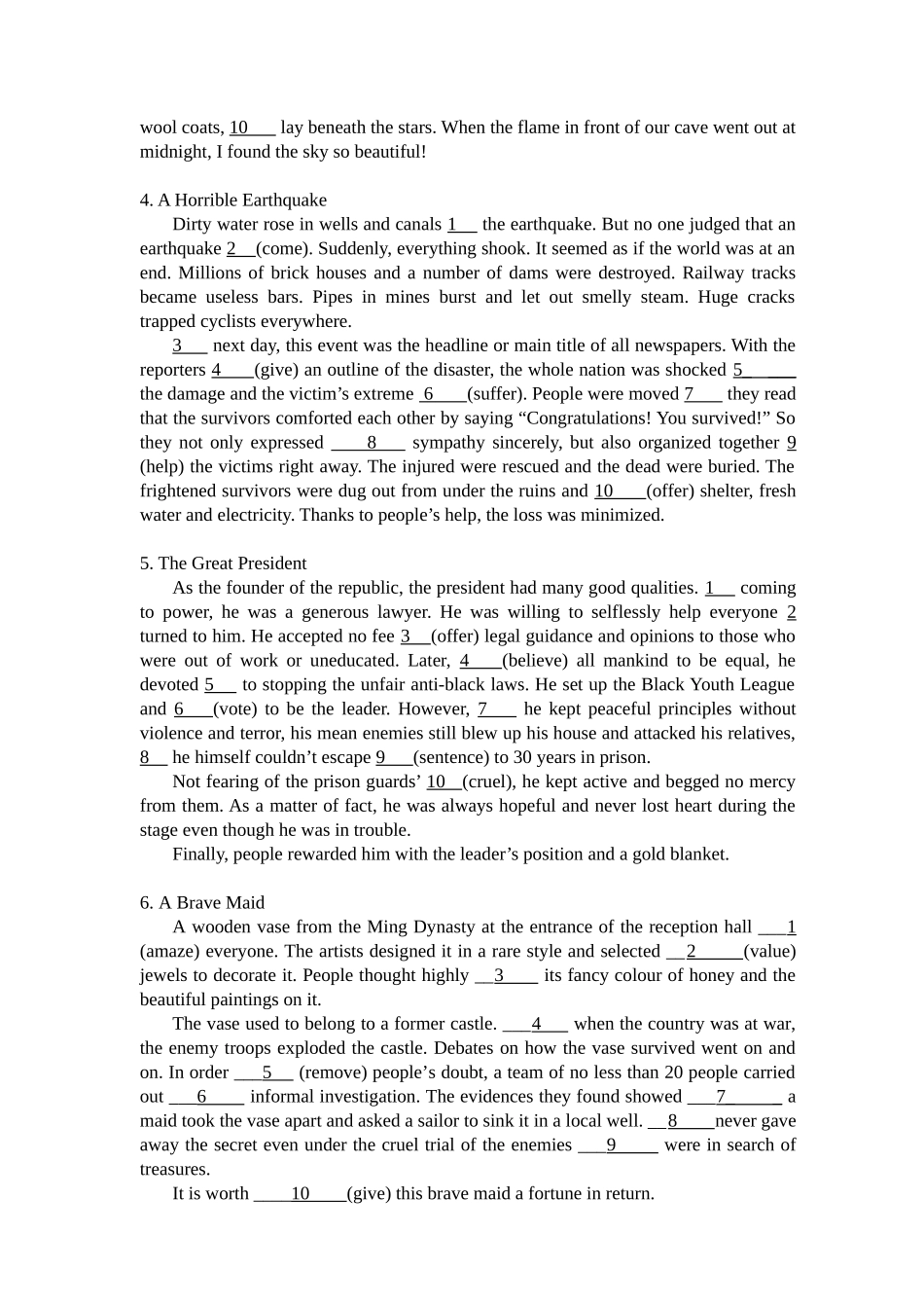 配套语法填空题（高考新题型）_第2页