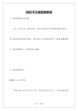2024个人原因辞职信_5
