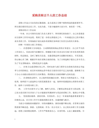采购员转正个人的工作总结 
