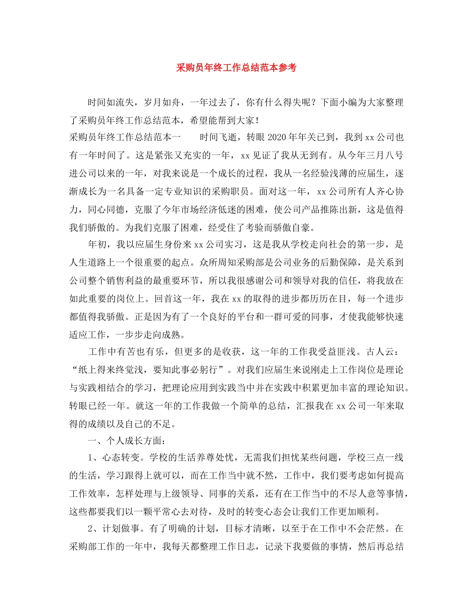 采购员年终工作总结范本参考 _第1页