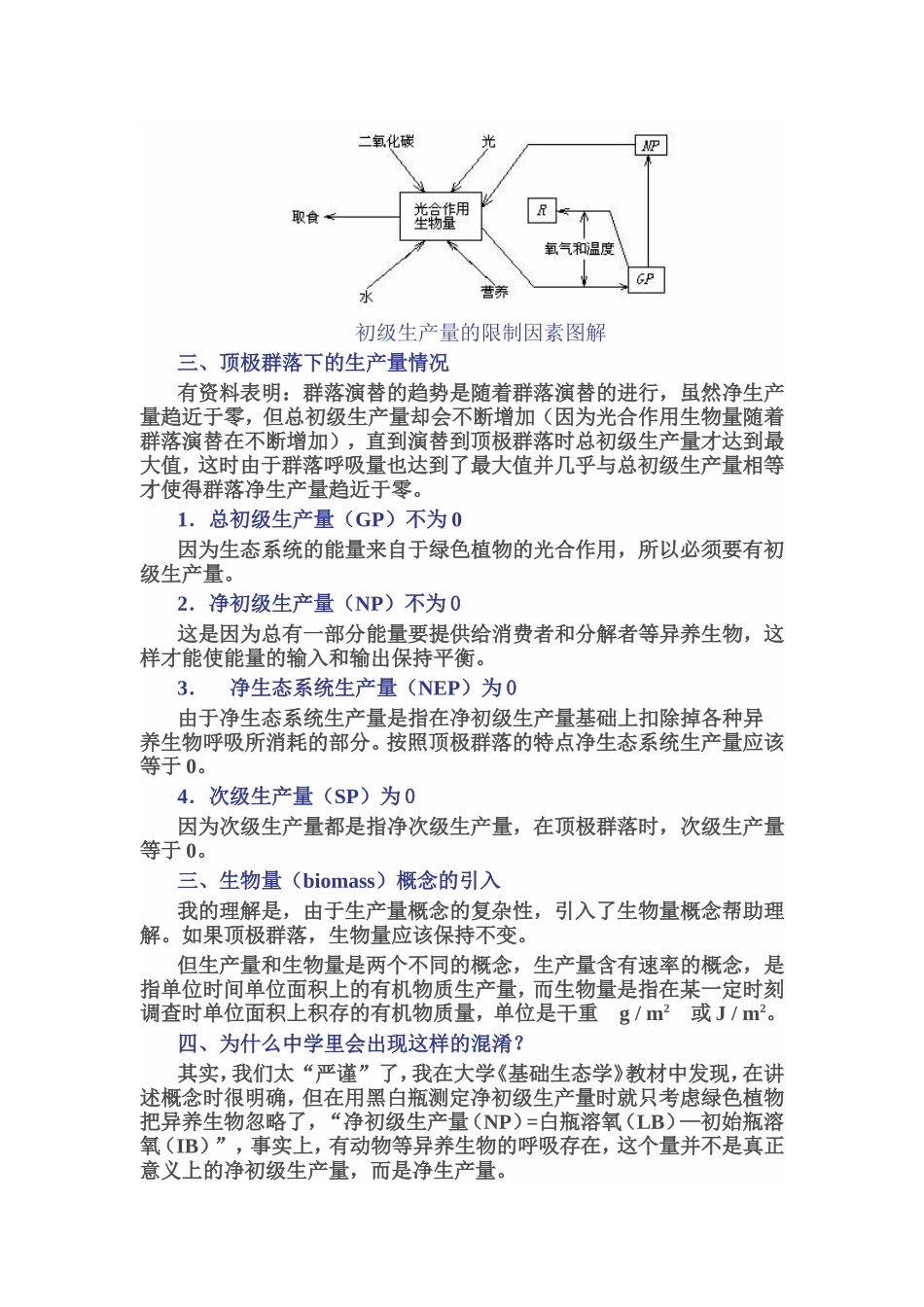 顶极群落的初级生产量不如演替中的群落高_第2页