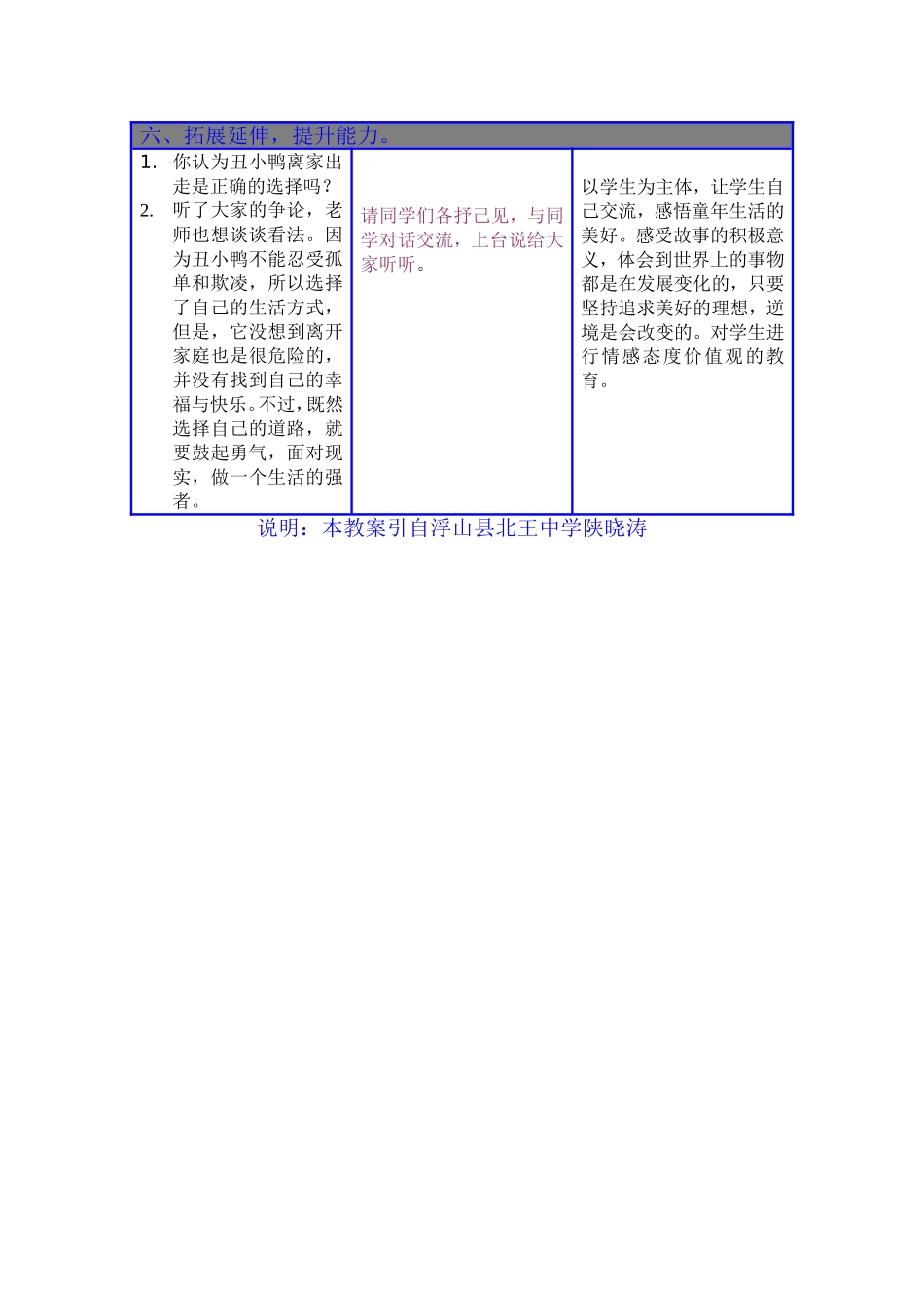 《丑小鸭》教学设计_第3页