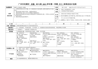 中三班第十五周周计划