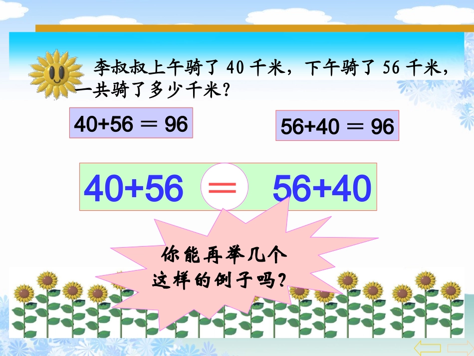 人教版新课标小学数学四年级下册《加法运算定律》课件_第3页