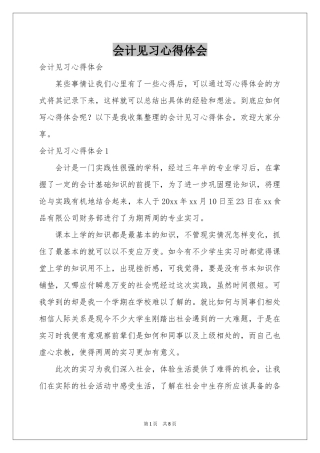 会计见习体会心得