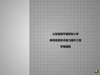 公安县南平镇郑东小学信息技术能力提升工程学情通报
