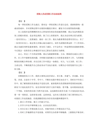 采购人员试用期工作总结结尾 