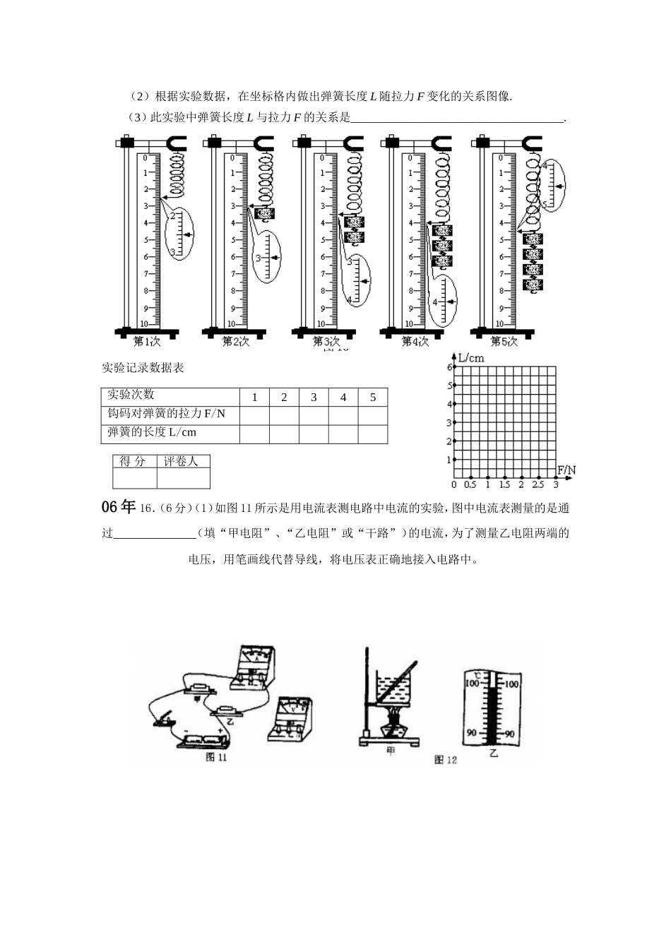 往年中考实验题汇总（物理）_第2页