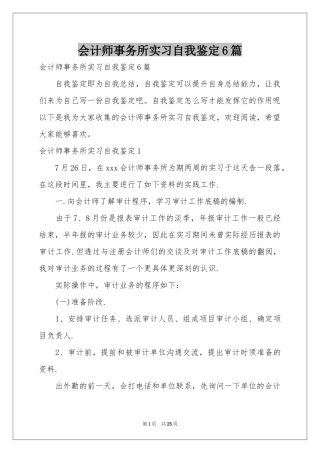 会计师事务所实习自我鉴定6篇