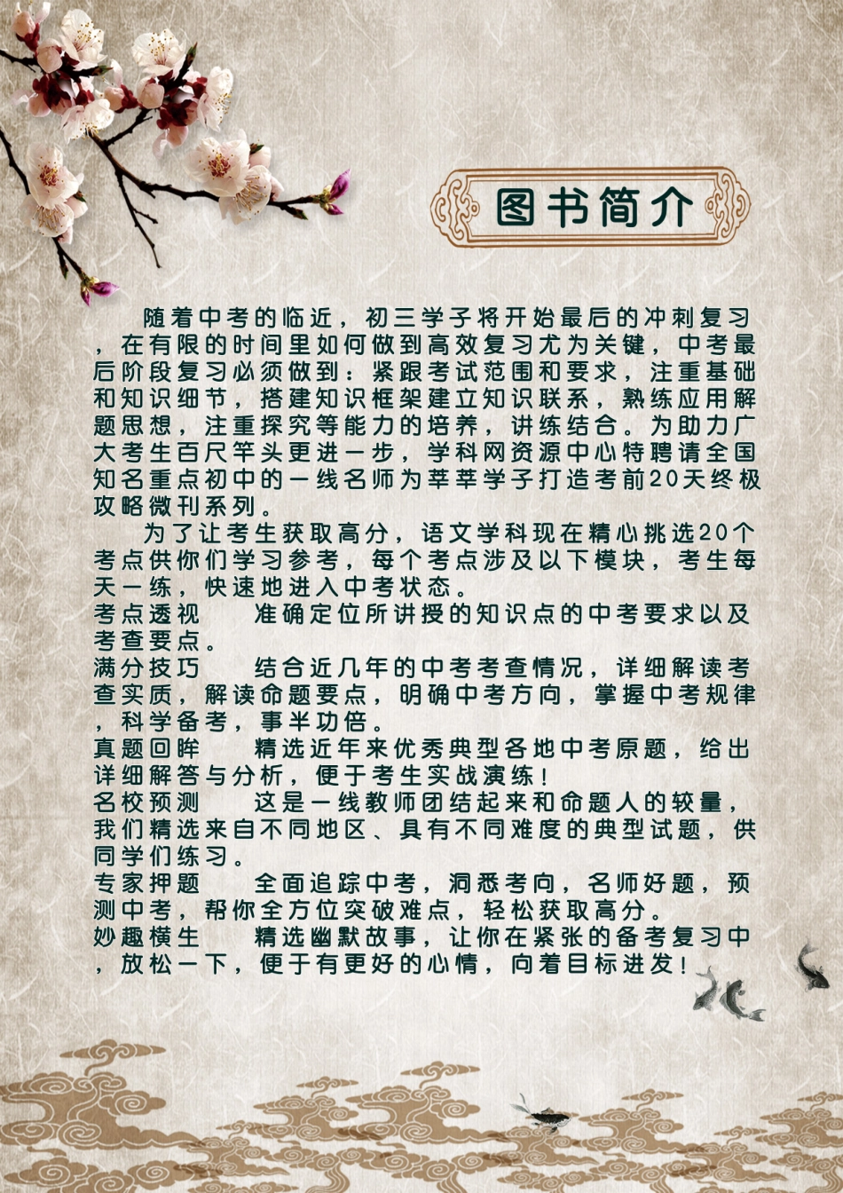 2016年中考语文考前20天终极冲刺攻略（一）_第3页