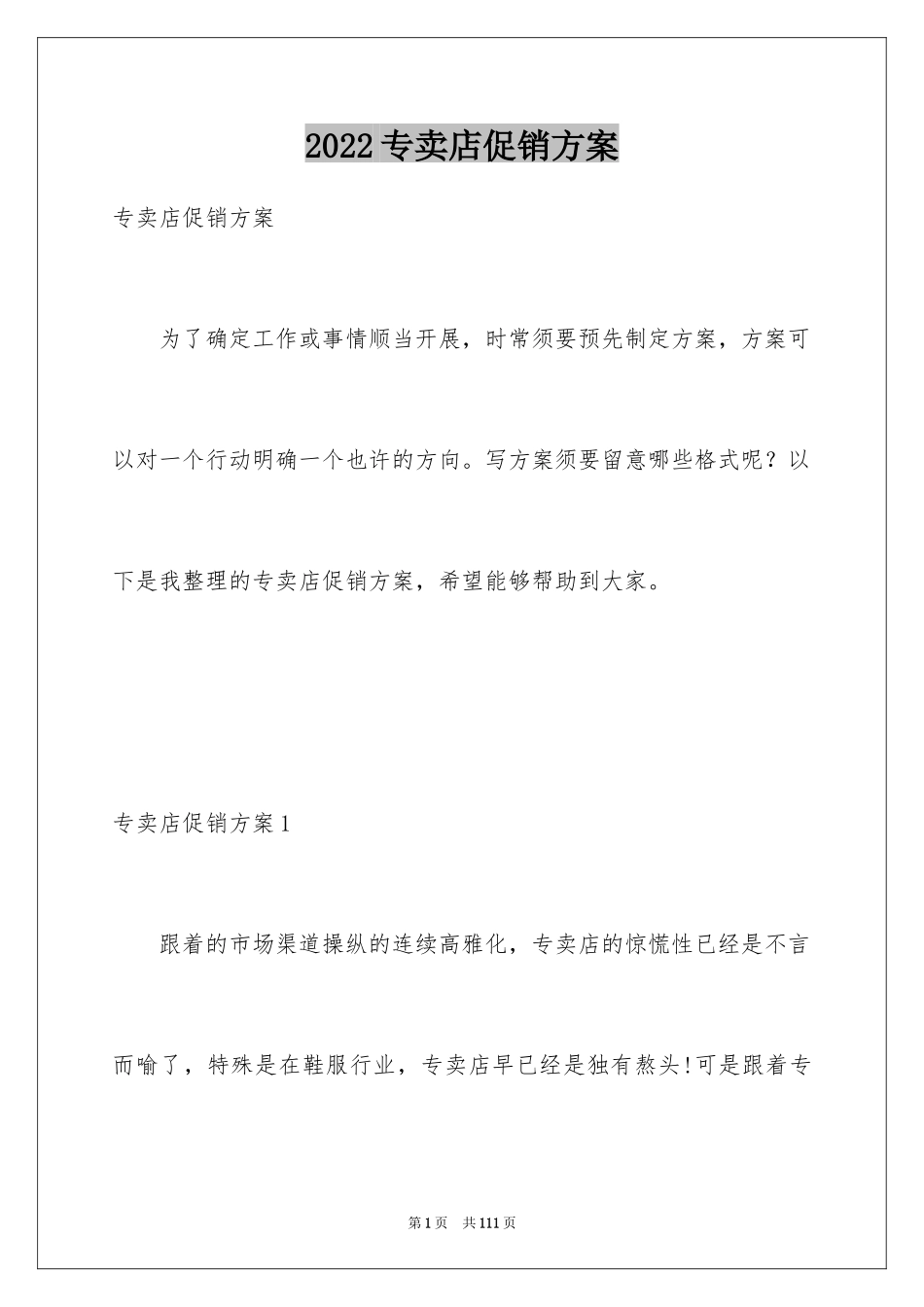 2024专卖店促销方案_第1页