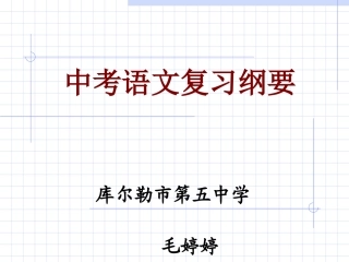 中考语文复习纲要