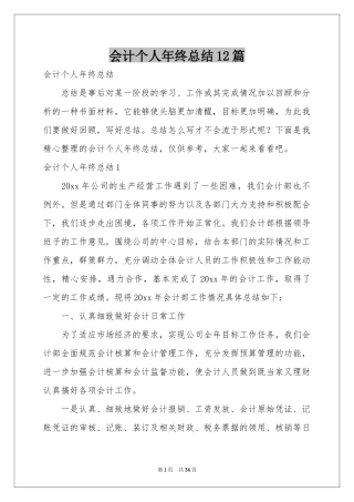 会计个人年终参考总结12篇