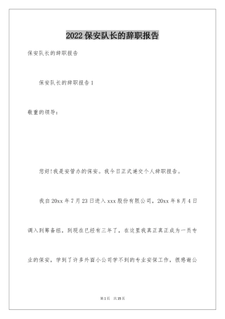 2024保安队长的辞职报告_6