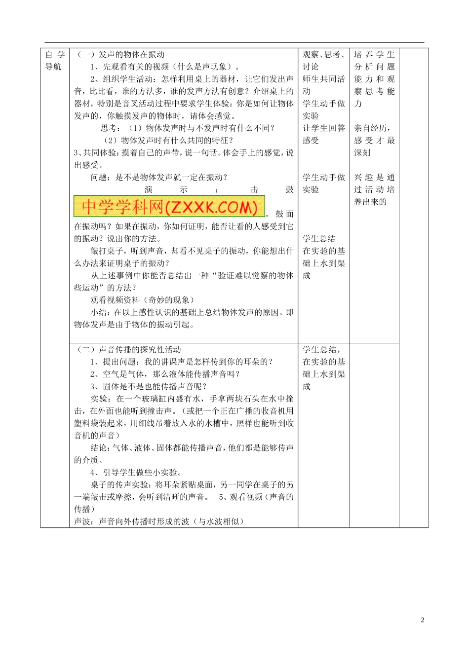 八年级物理上册-21-声音的产生与传播教案-(新版)新人教版_第2页