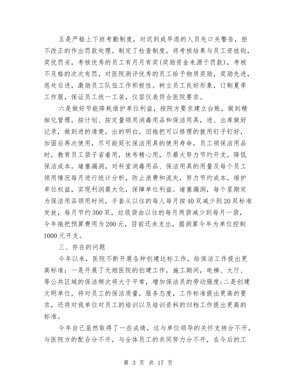 2024年医院保洁工作总结与2024年医院信息中心主任工作总结汇编_第3页