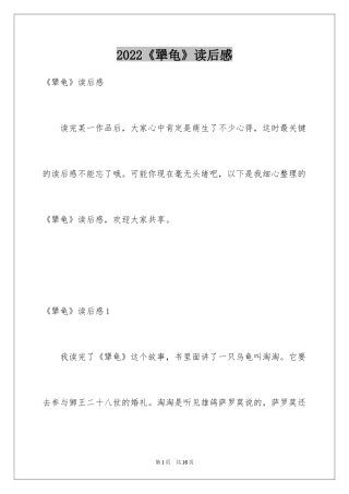 2024《犟龟》读后感