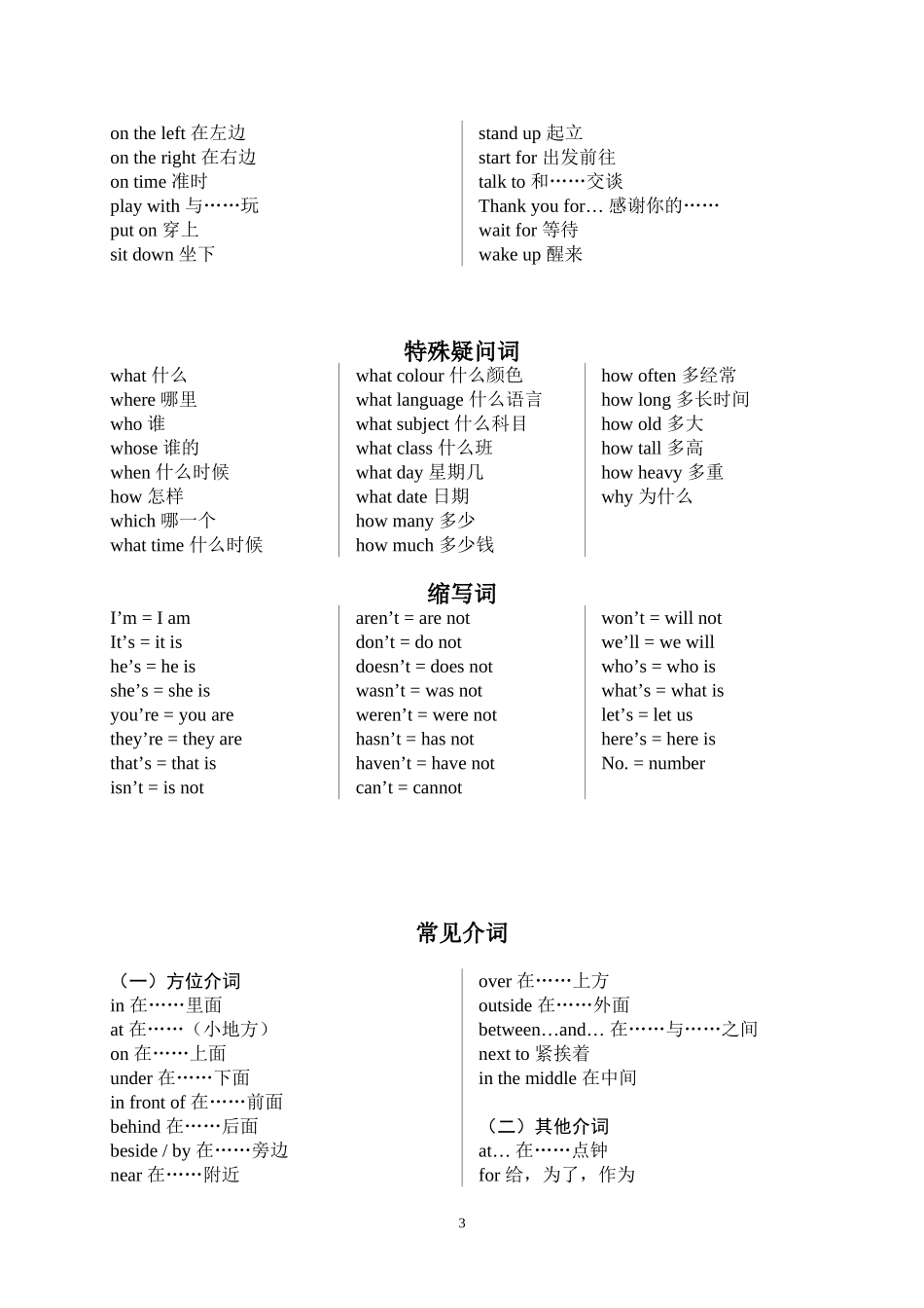 常用动词、介词短语（背）_第3页