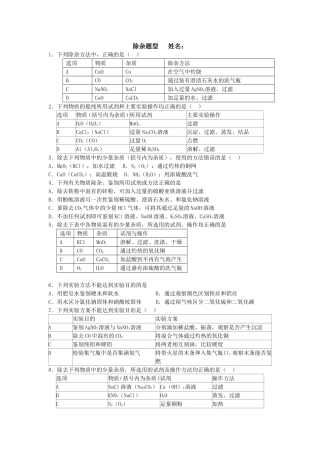 除杂和推理题