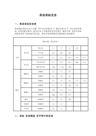 英语英标发音