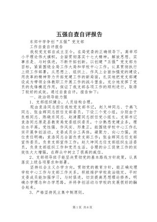 五强自查自评报告