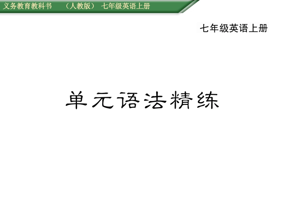 七年级上册第三单元单元语法精炼_第1页