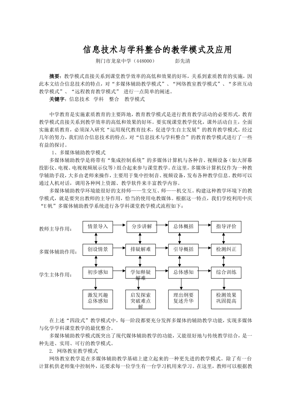 信息技术与学科整合的教学模式及应用_第1页