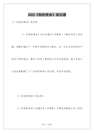 2024《狗的使命》观后感_2