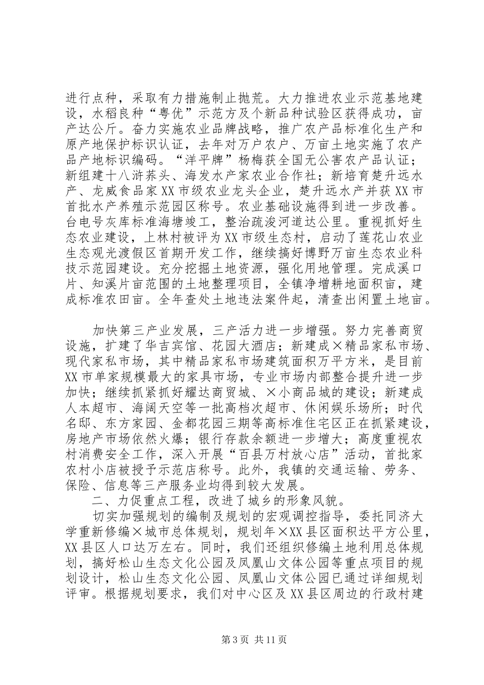 二○○五年镇政府工作报告_第3页