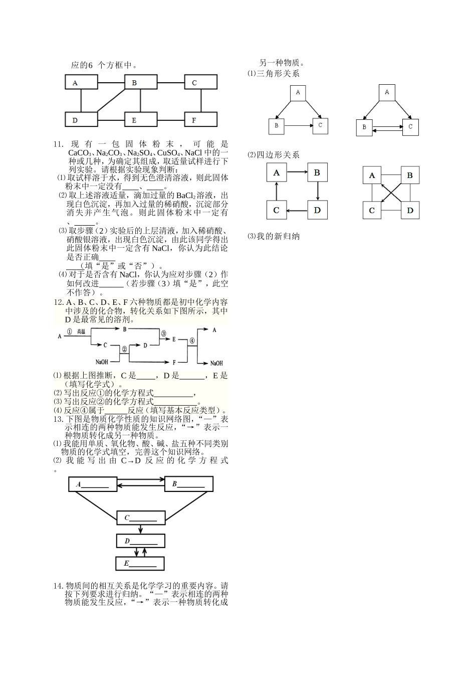 中考说明：专题十一物质的转化和推断_第2页